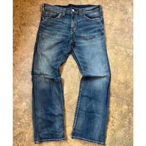 Silver Zac Relaxed Fit Straight  Stretch Denim Jeans Men's 38/34